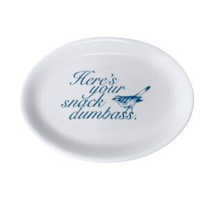 Fishs Eddy Here's Your Snack Dumbass Jason Oranzo Porcelain Snack Plate
